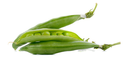 Peas on white backrround