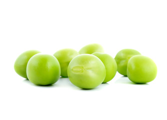 Peas seeds on white background