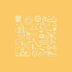 Beach body workout concept.