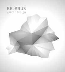 Belarus vector silver polygonal map