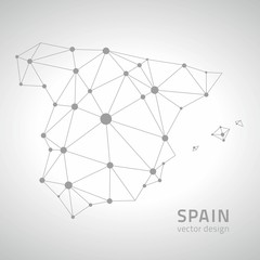 Spain grey vector outline map