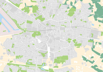 Obraz premium wektorowa mapa miasta Enschede, Holandia