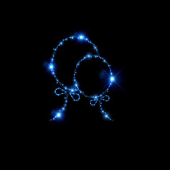 
Balloons on a black background particles
