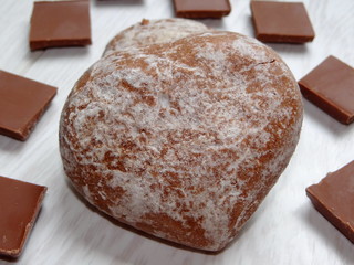 шоколадные пряники, сердце   