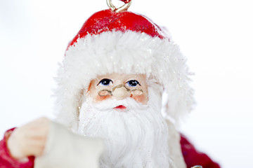close-up of santa with a list.
