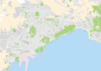 vector city map of Alicante, Spain