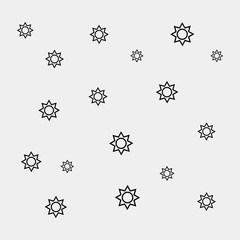 Geometric simple black and white minimal pattern, space, sun
