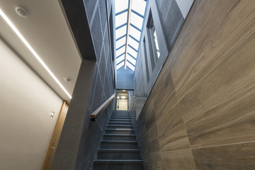 Obraz premium Hotel corridor with stairs