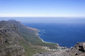 Fototapeta na wymiar Beautiful seaside scenery and blue sky, Cape Town, South Africa