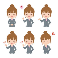 ビジネスウーマン　女性　ポーズセット