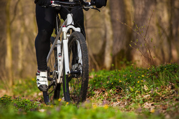 Mountain Bike cyclist riding single track