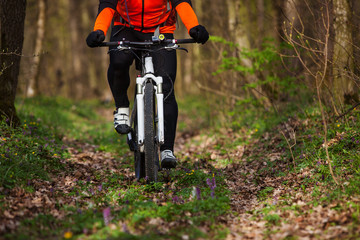 Mountain Bike cyclist riding single track