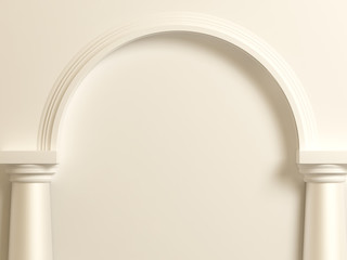 White architectural background with a classic interior