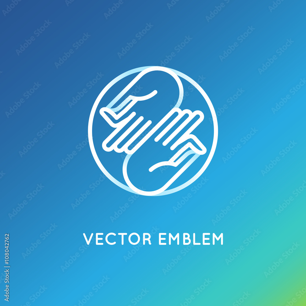 Poster Vector logo design template in trendy linear style