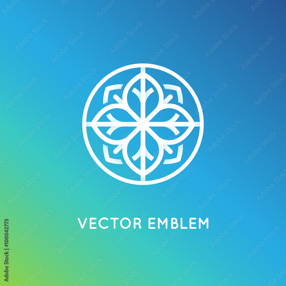 Poster Vector logo design template in trendy linear style and gradient