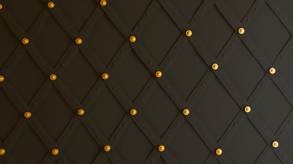 Stylish black background with pattern and decorations for the interior with gold elements