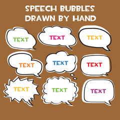 speech bubbles drawn by hand. vector. EPS10.