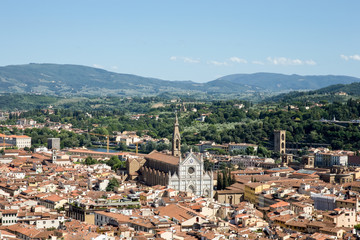 Florence, Italy Cityscape with Santa Croce Church