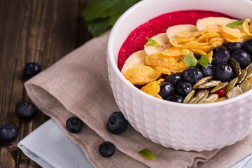 Breakfast smoothie bowl