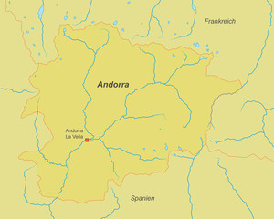 Landkarte von Andorra - Vektorgrafik in Grün