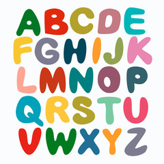 The English alphabet multi colors