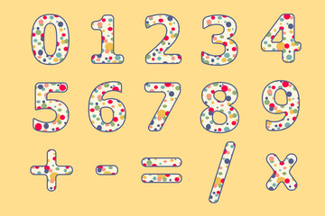 Colorful set of numbers.