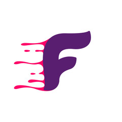 F letter logo with speed or blood lines.