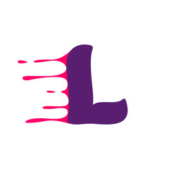 L letter logo with speed or blood lines.