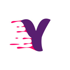 Obraz premium Y letter logo with speed or blood lines.
