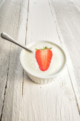 Fresh strawberry yogurt