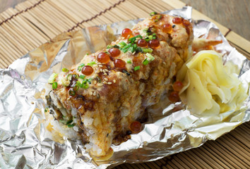 japan sushi with unagi and tempura