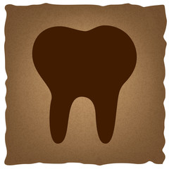 Tooth sign. Vintage effect