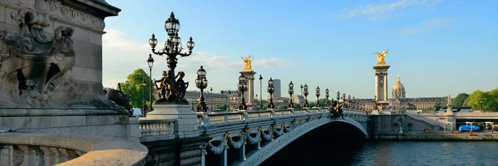 Photo sur Plexiglas Pont Alexandre III Panorama de Paris Alexandre III