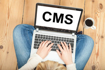 CMS auf Laptop - obrazy, fototapety, plakaty