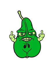pear face angry angry angry monster wichser middle finger sign stinkefinger insult
