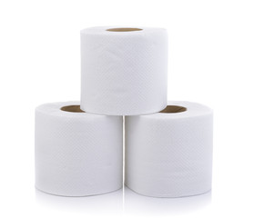 Simple toilet paper on white background