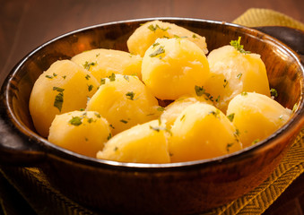 Bowl of baby boiled potatoes