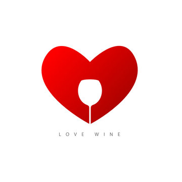 heart red with wine illustration