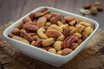 Mixed nuts in bowl