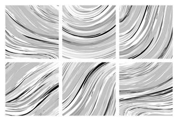 Abstract marble texture. Black and white background. Handmade technique.