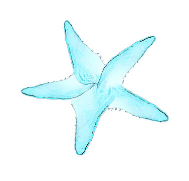 Starfish made of water splashes isolated on white