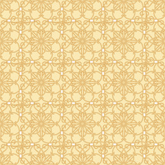 Yellow-beige floral seamless pattern 