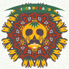 Cinco de Mayo (fifth of May Day). Vector illustration
