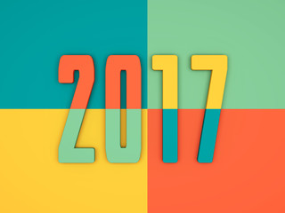 New Year 2017 - 3D Rendered Image