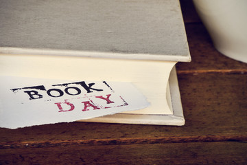 book and text book day in a piece of paper