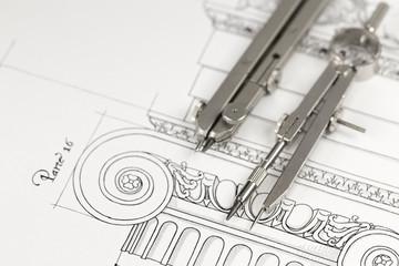 compasses & architectural drawing