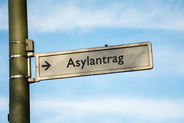 Fototapeta premium Schild 67 - Asylantrag