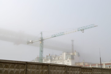 Tower crane at a construction site.
