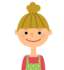 エプロンの女性