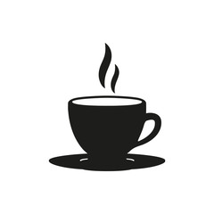 coffee cup simple black icon on white background